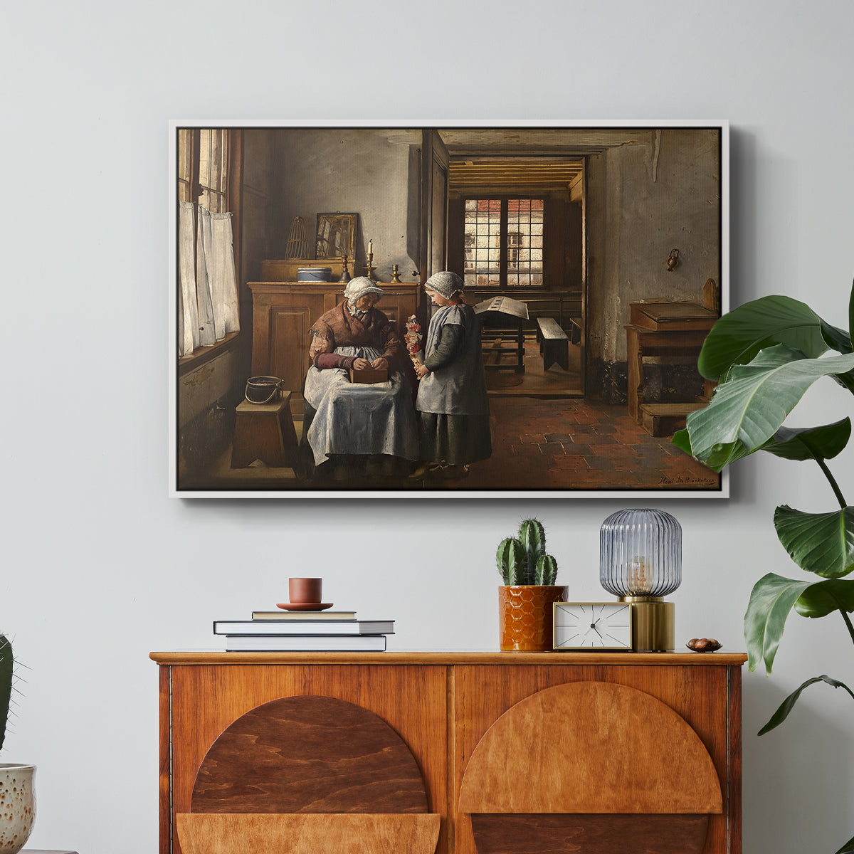 Grandmother's Feast, 1873 - Floater Framed Canvas Print