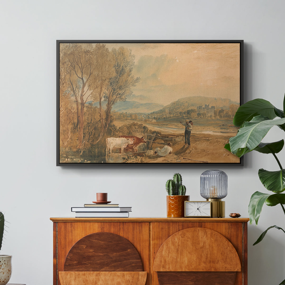 Lulworth Castle, Dorset, c. 1820 - Floater Framed Canvas Print