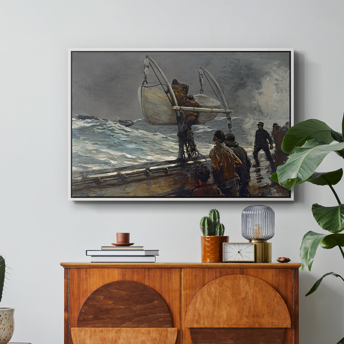 The Signal of Distress, c. 1896 - Floater Framed Canvas Print