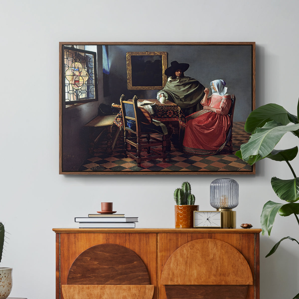 The Glass of Wine, c. 1660 - Floater Framed Canvas Print