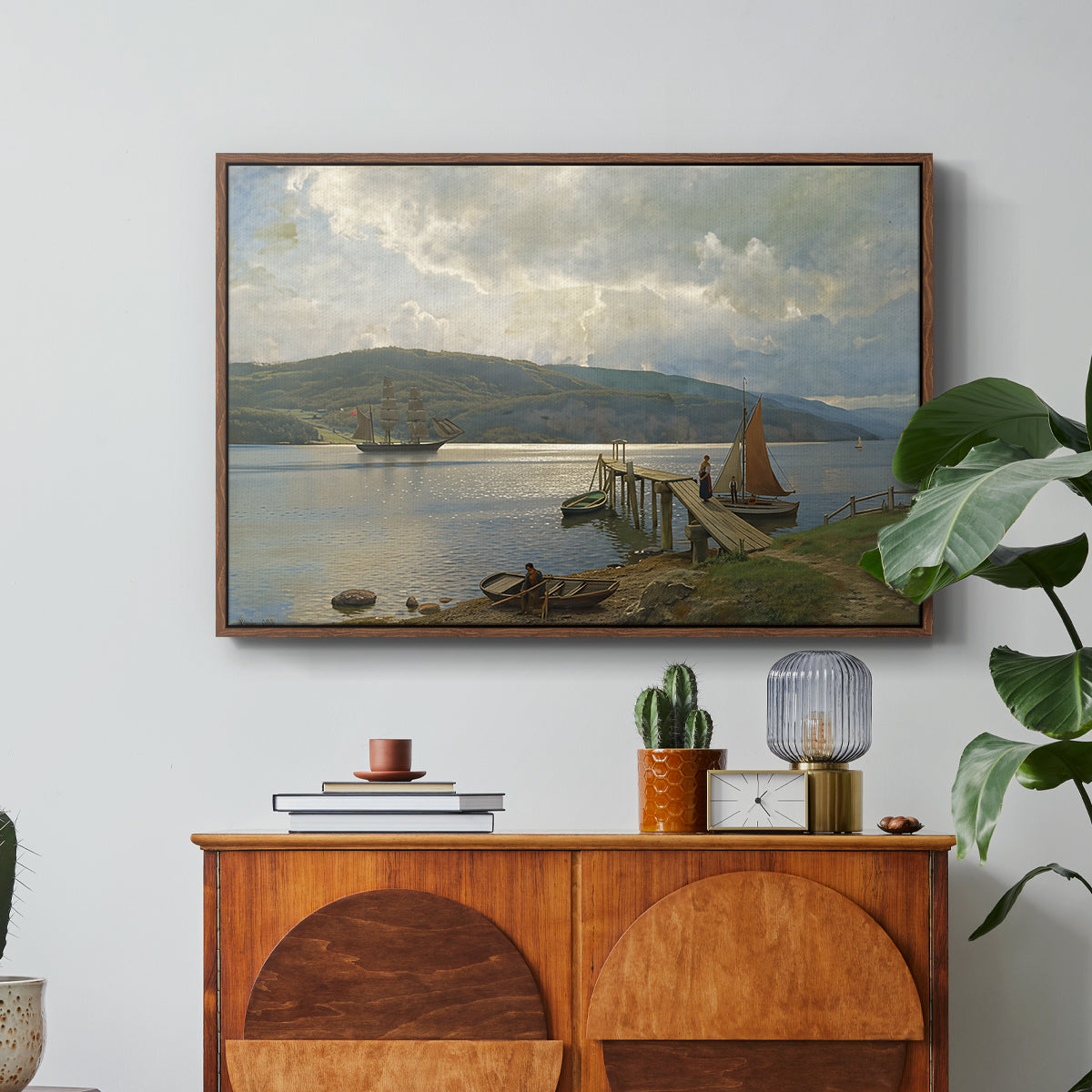The Jetty at Feste near Moss, 1898 - Floater Framed Canvas Print