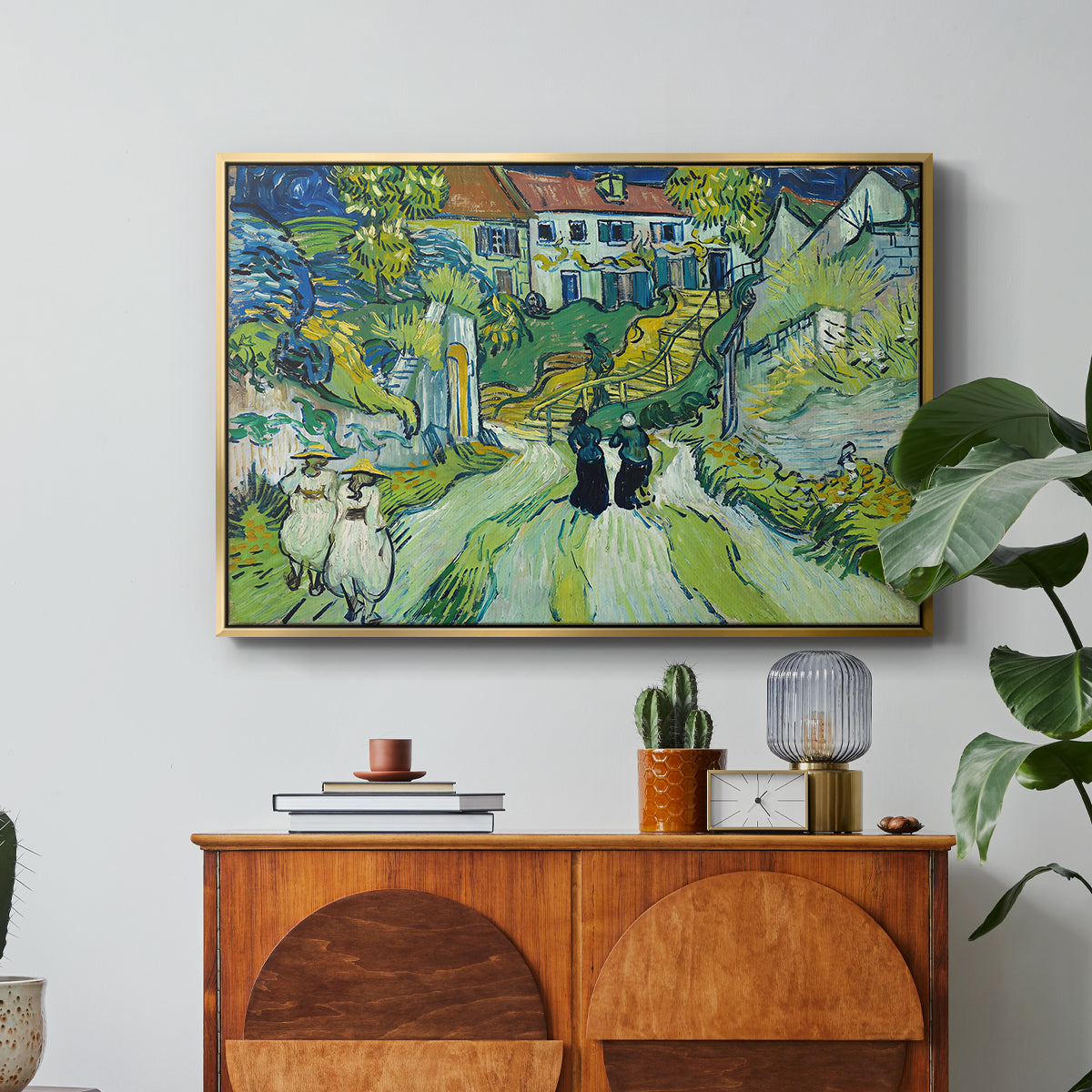 Stairway at Auvers, 1890 - Floater Framed Canvas Print