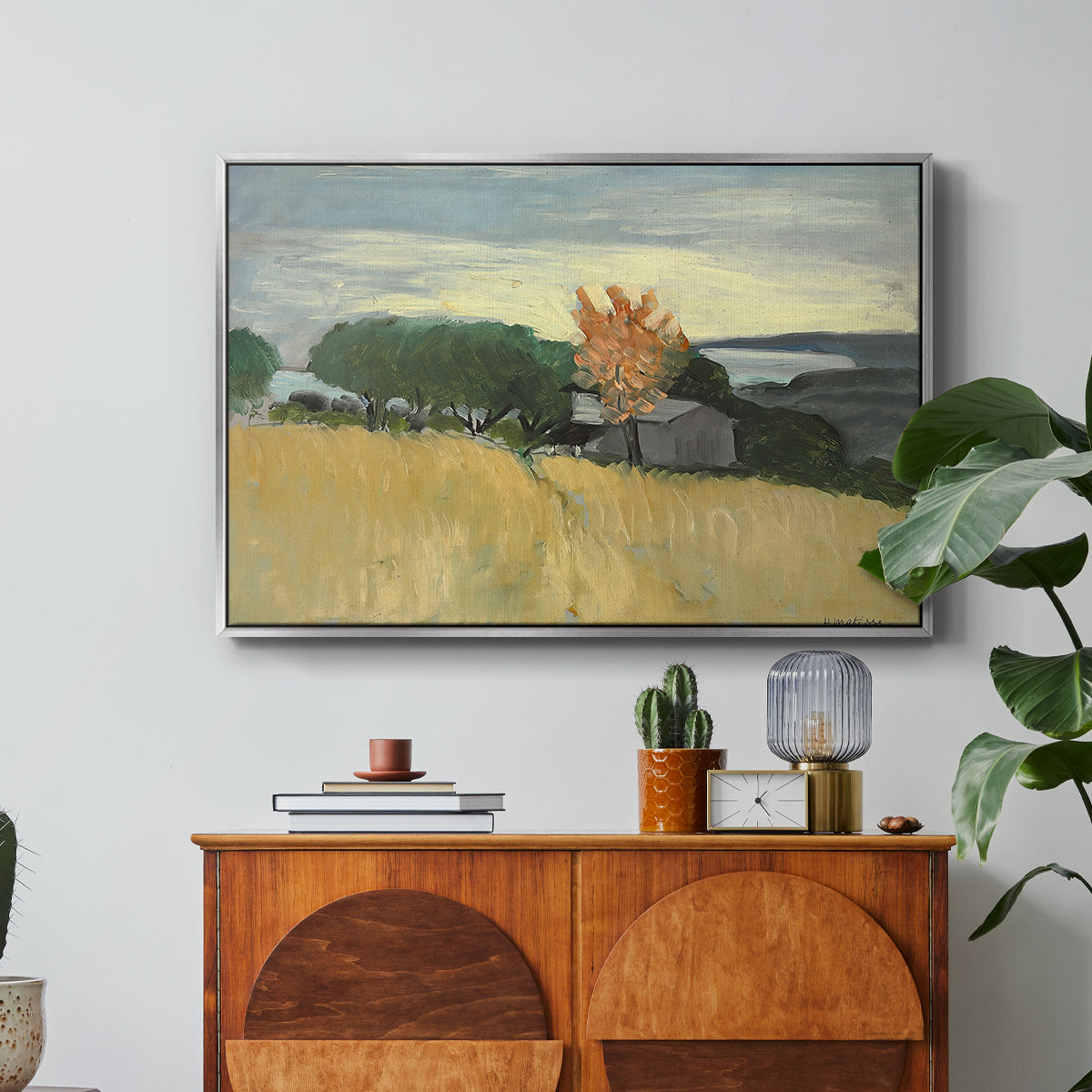 Fields of Wheat in Cagnes, 1918 - Floater Framed Canvas Print