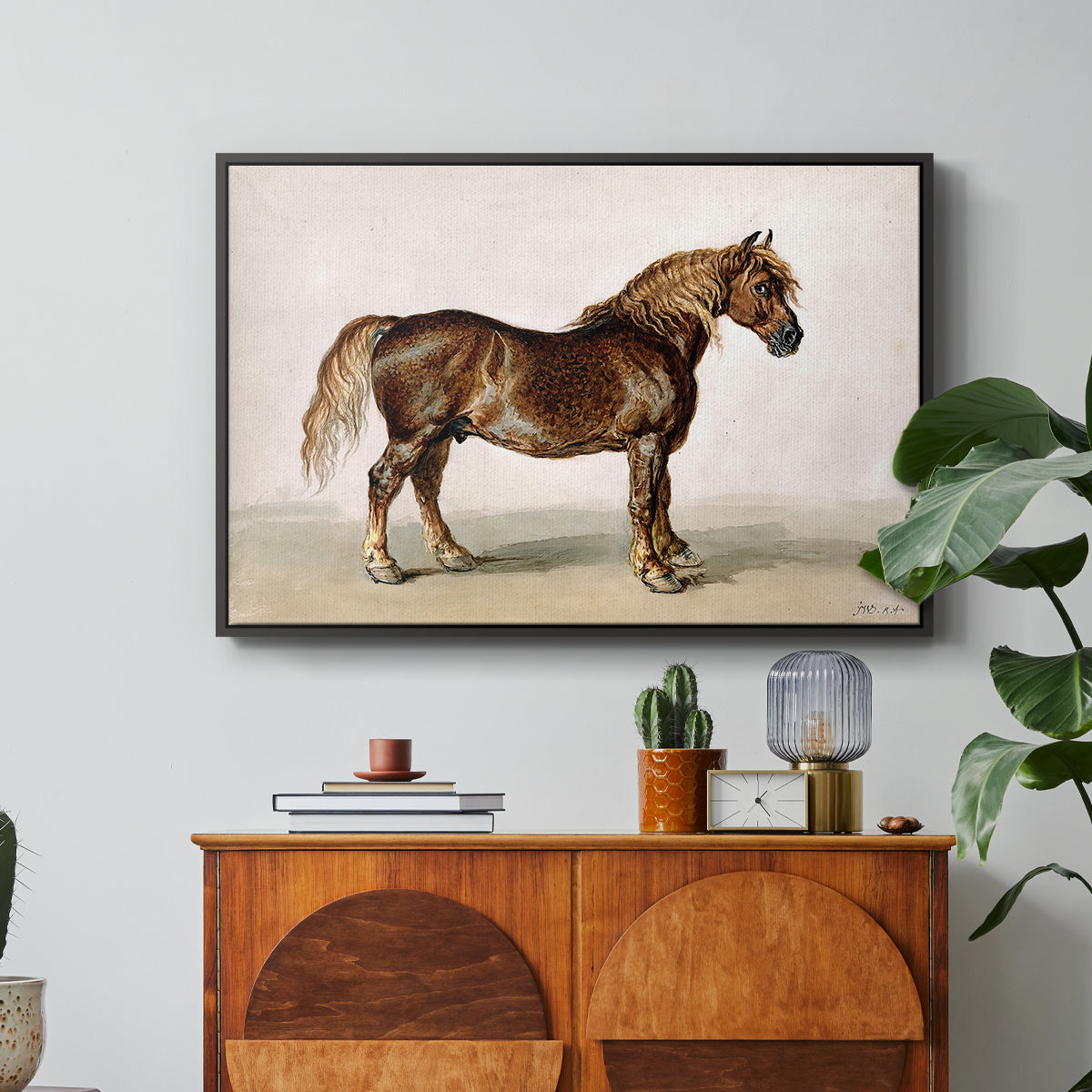 A Cart-Horse - Floater Framed Canvas Print