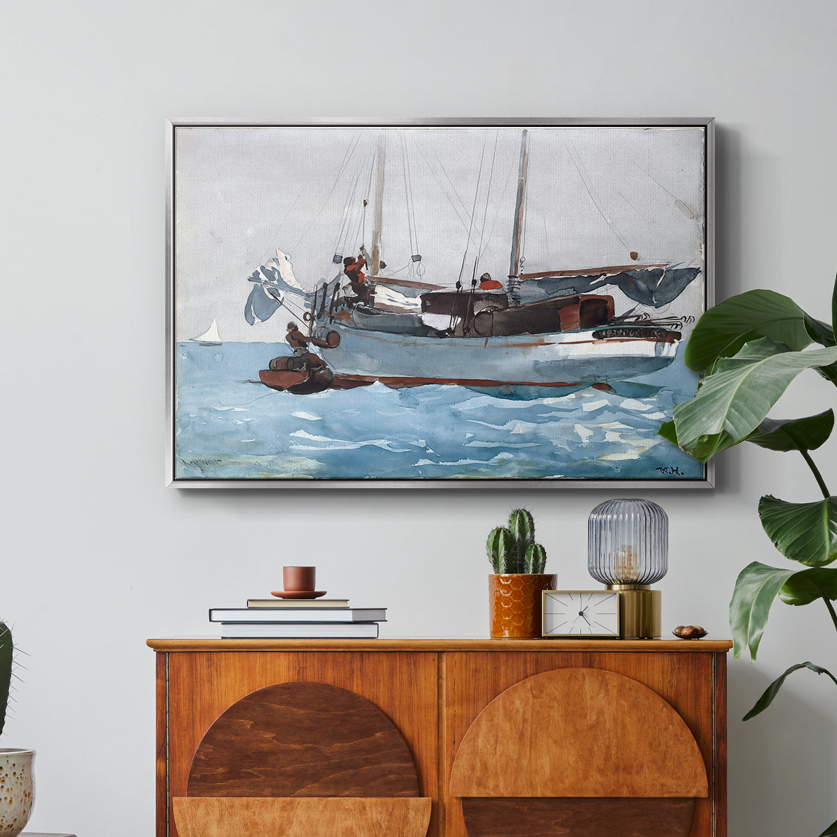 Taking on Wet Provisions, 1903 - Floater Framed Canvas Print