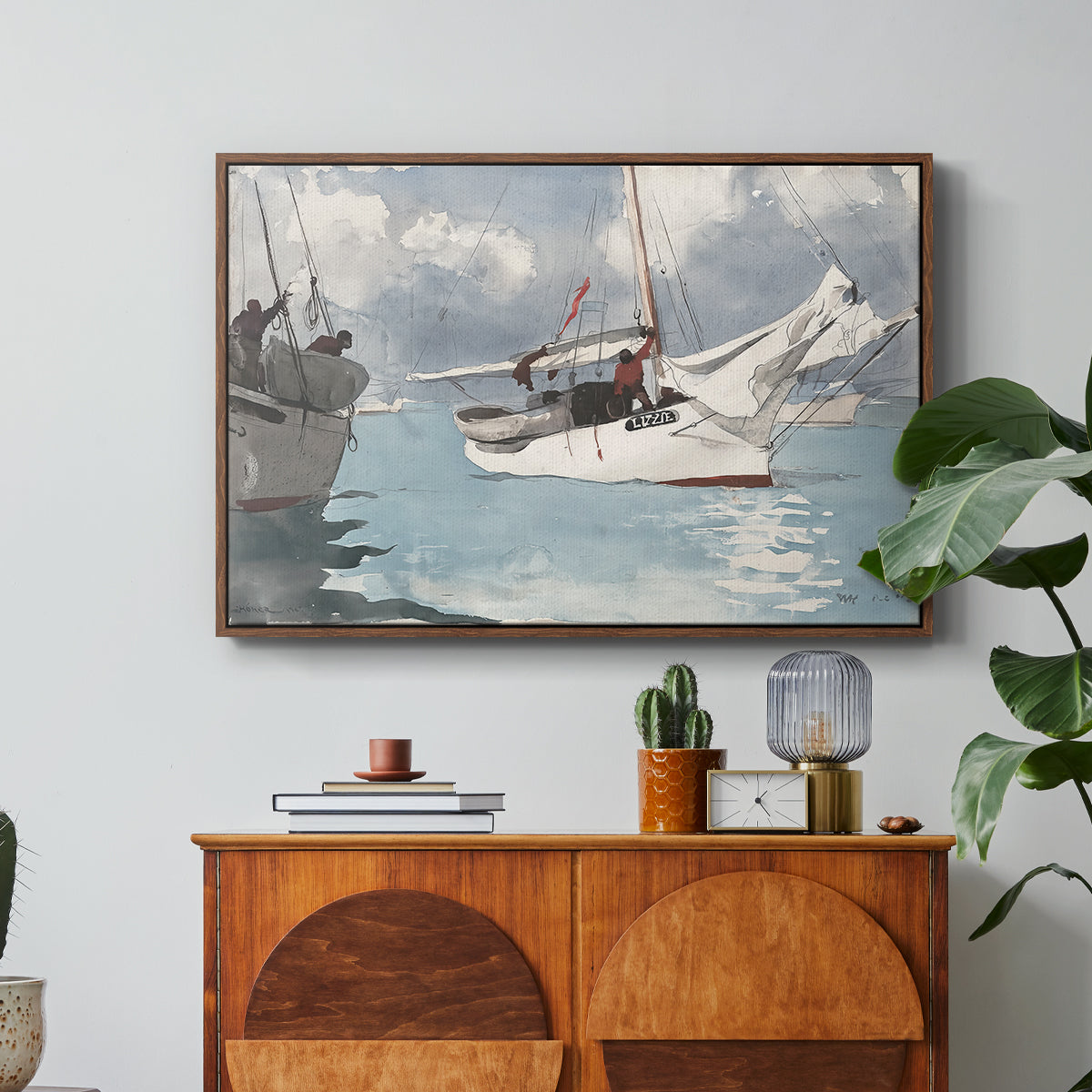 Fishing Boats, Key West, 1903 - Floater Framed Canvas Print