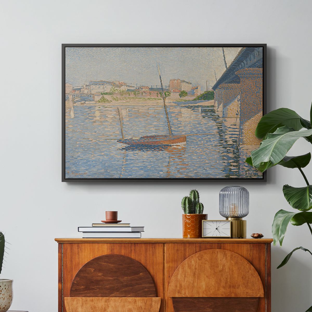 Le Clipper, Asnières, 1887 - Floater Framed Canvas Print