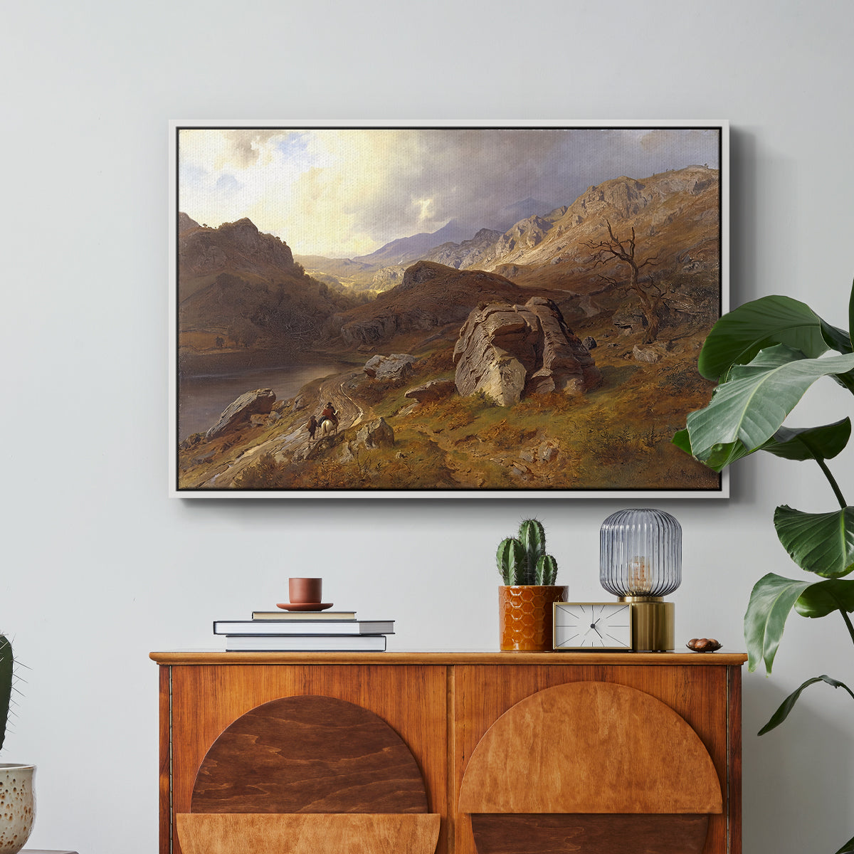Lledr Valley in Wales, 1864 - Floater Framed Canvas Print