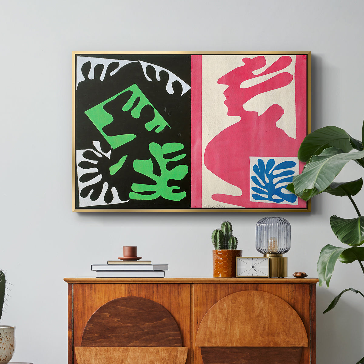 Composition, Black and Red, from Jazz, 1947 - Floater Framed Canvas Print