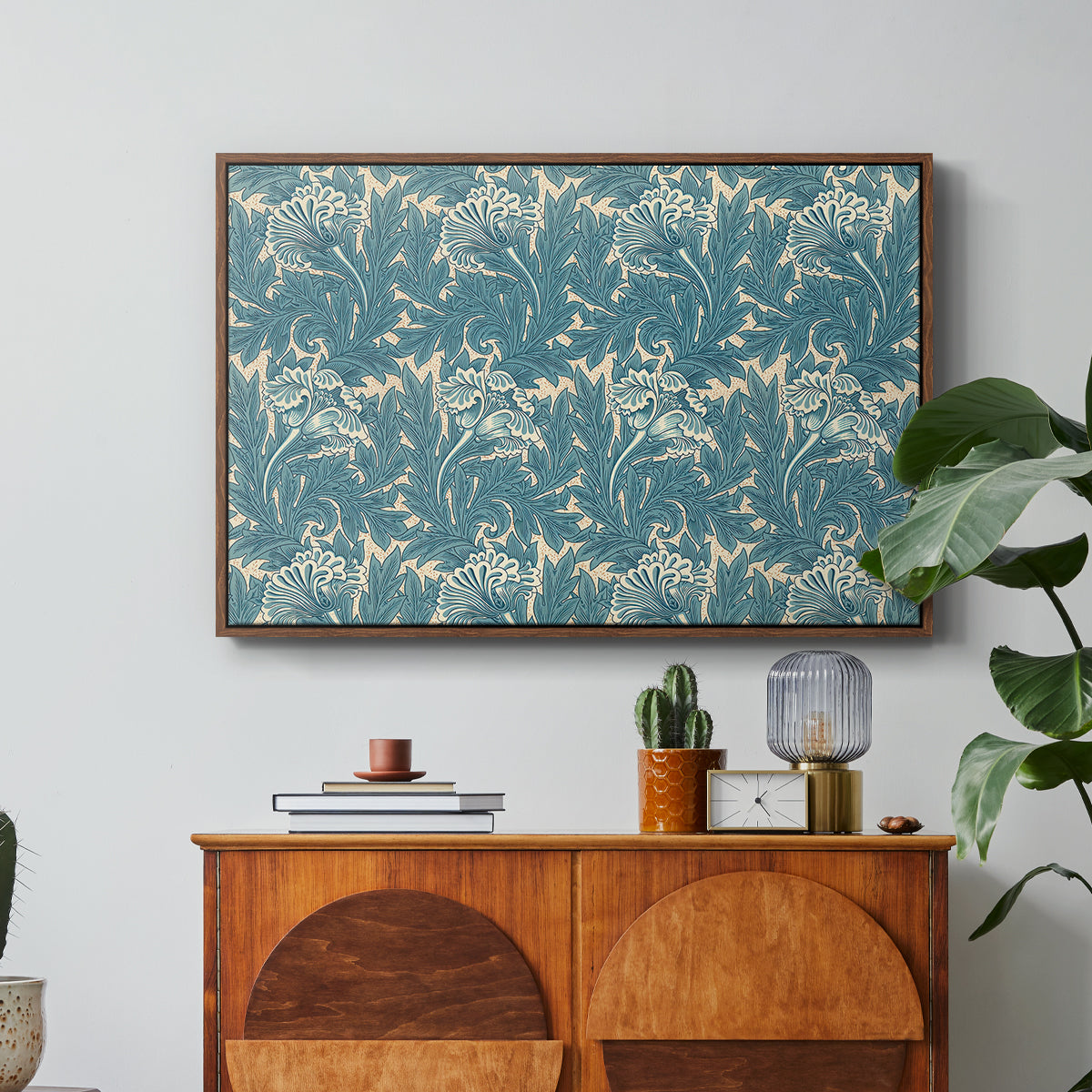 Tulip (Teal), 1875 - Floater Framed Canvas Print