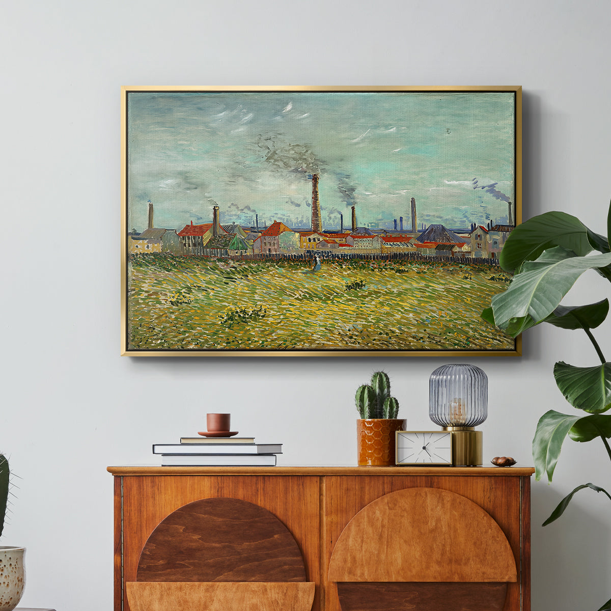 Factories at Clichy, 1887 - Floater Framed Canvas Print