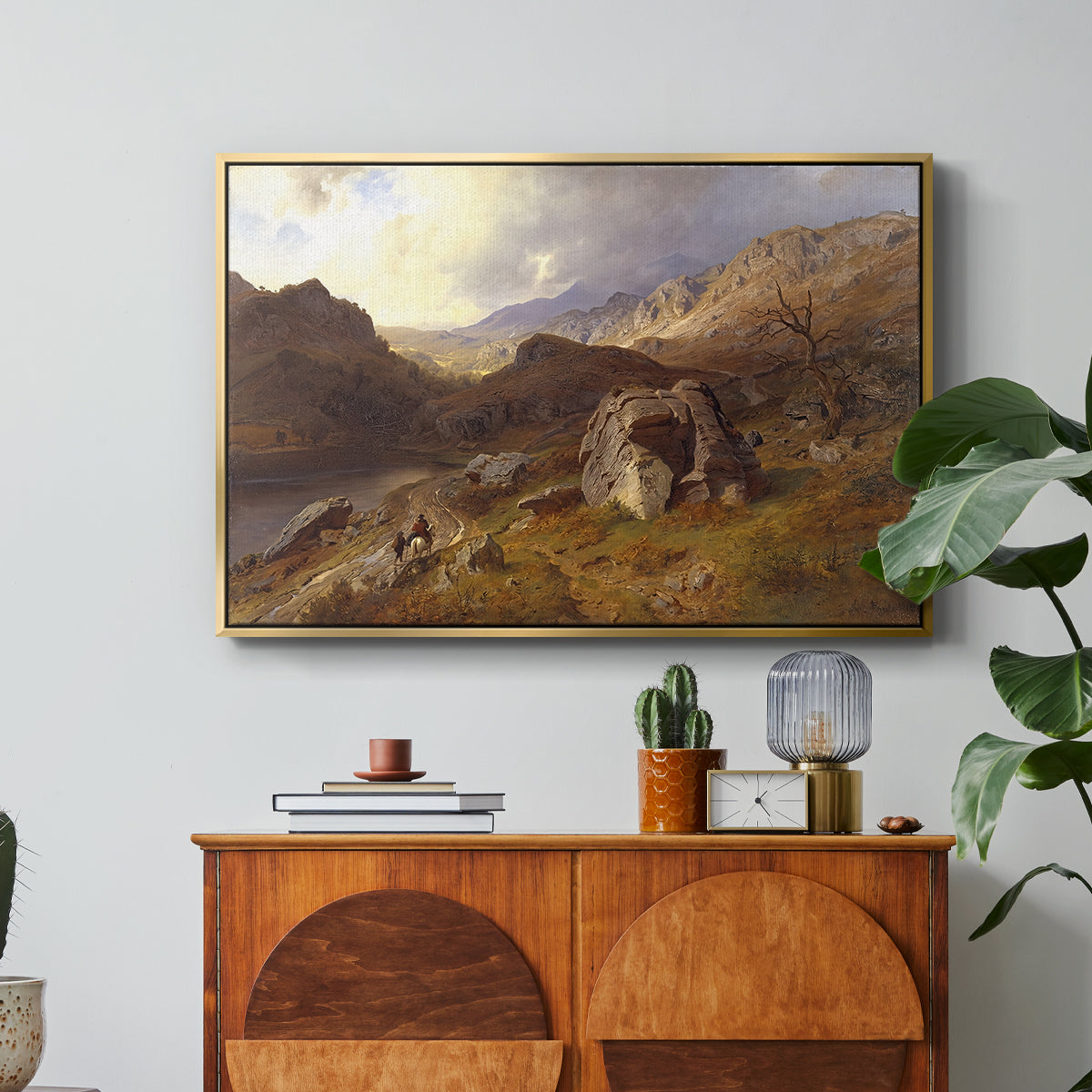 Lledr Valley in Wales, 1864 - Floater Framed Canvas Print