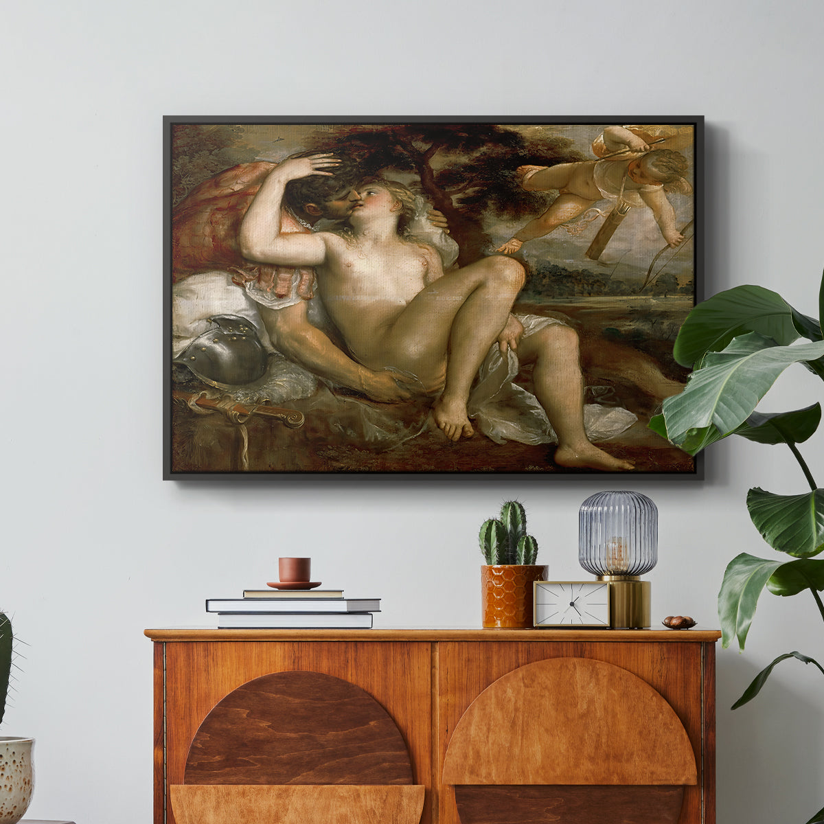 Mars, Venus and Cupid, c. 1530 - Floater Framed Canvas Print