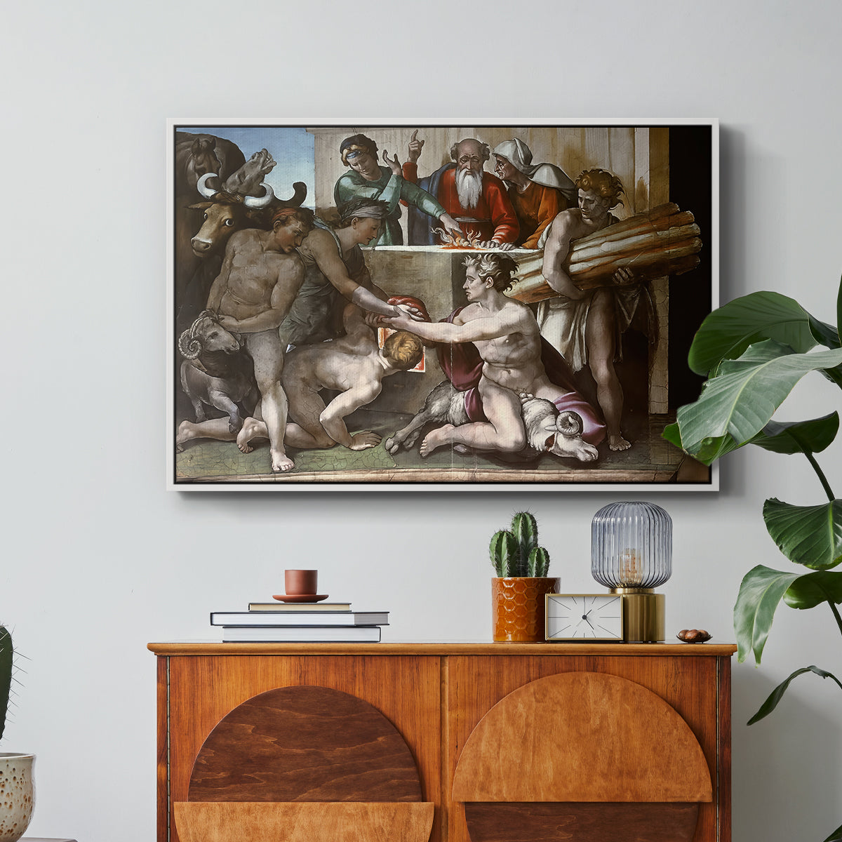 The Sacrifice of Noah (Sistine Chapel), 1509 - Floater Framed Canvas Print