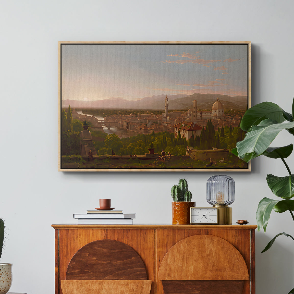 View of Florence from San Miniato, 1837 - Floater Framed Canvas Print