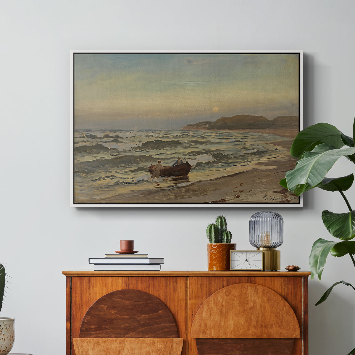 Storm at Rügen, 1882 - Floater Framed Canvas Print
