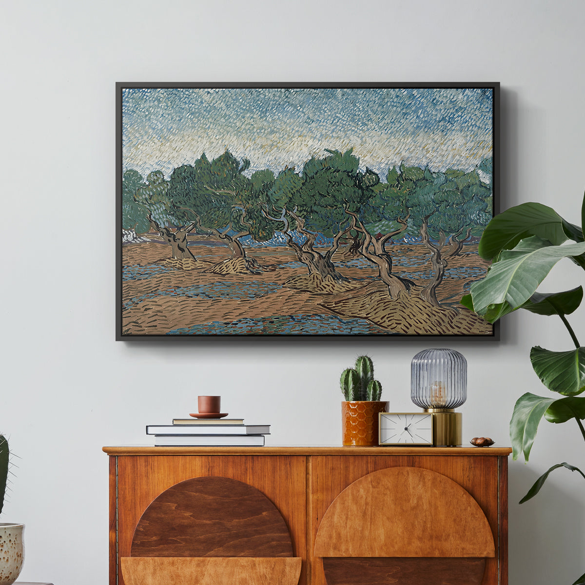 Olive Trees, 1889 - Floater Framed Canvas Print