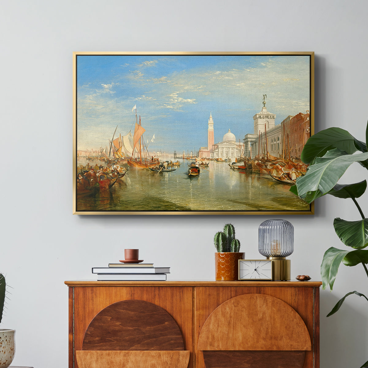 Venice: The Dogana and San Giorgio Maggiore, 1834 - Floater Framed Canvas Print