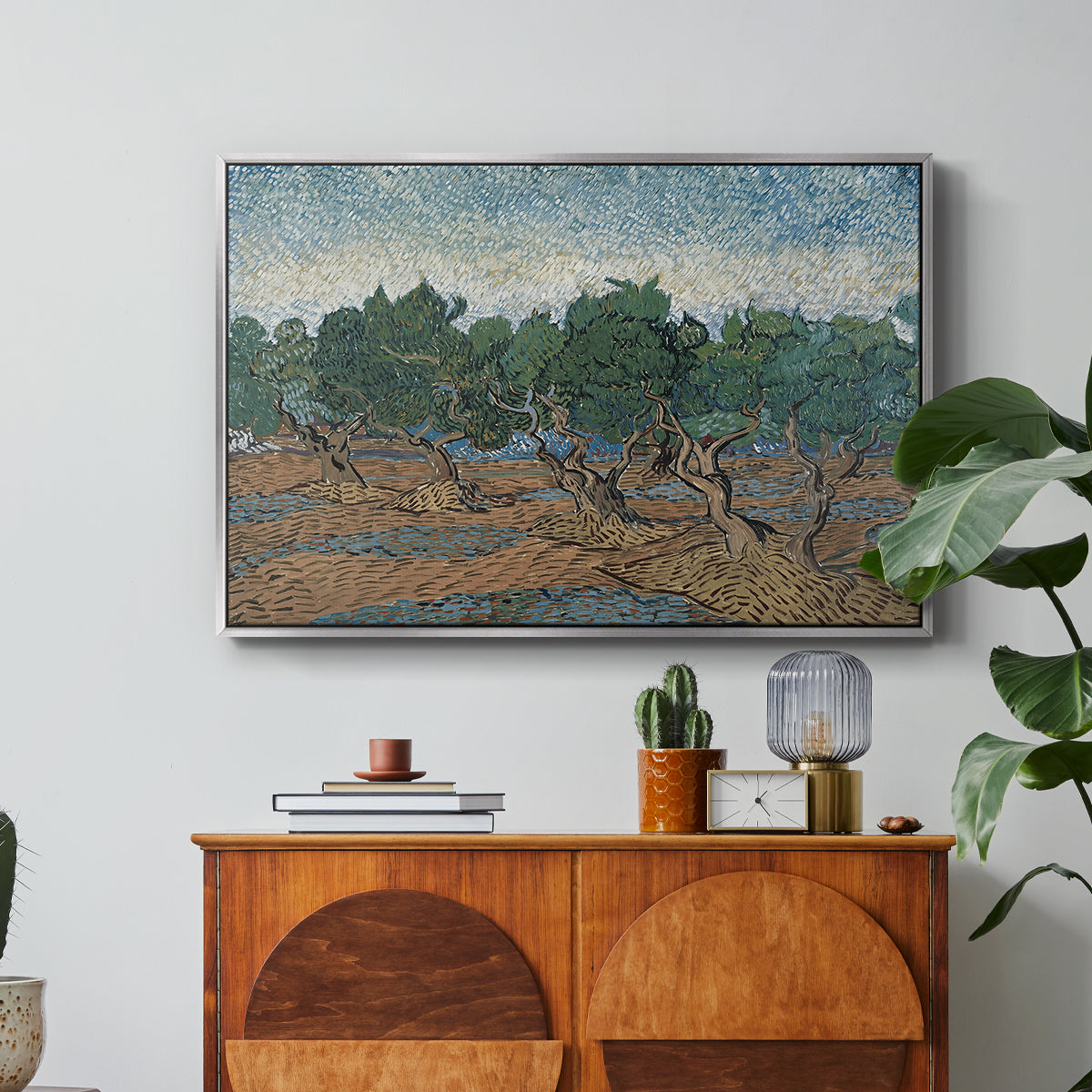 Olive Trees, 1889 - Floater Framed Canvas Print
