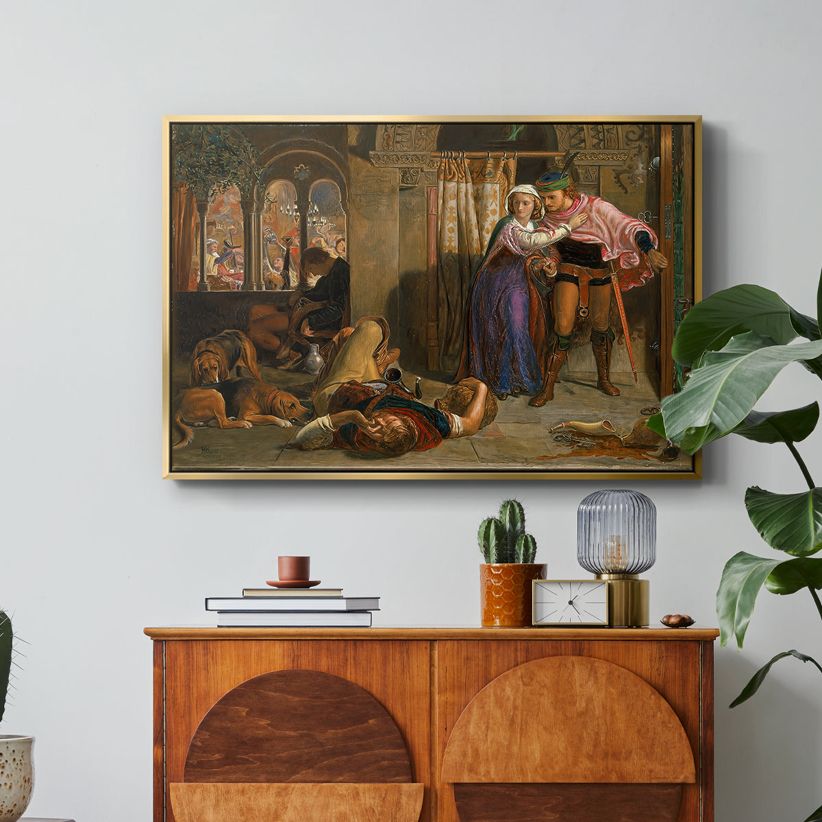 The Flight of Madeline and Porphyro, 1848 - Floater Framed Canvas Print