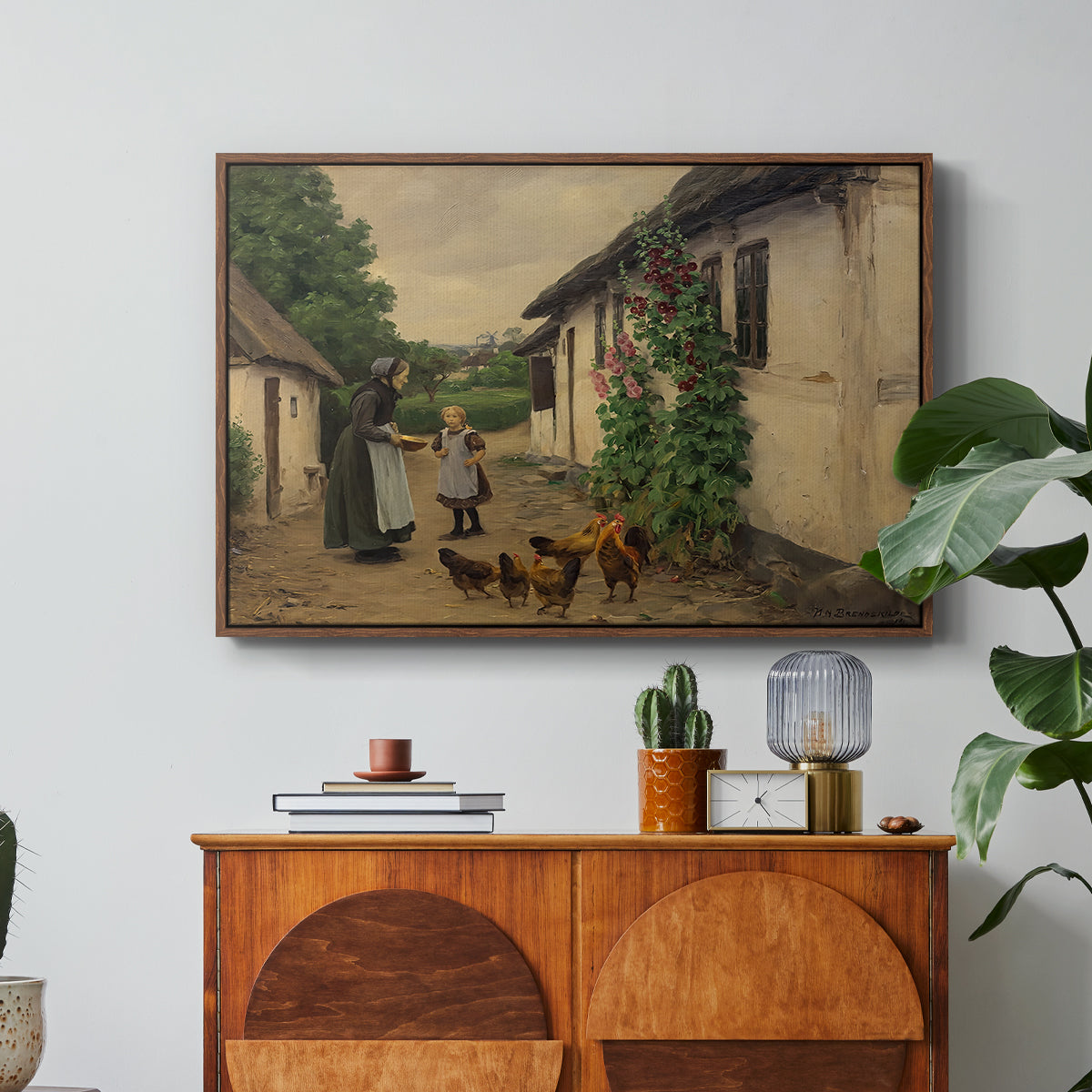 Visit to Grandmother, 1914 - Floater Framed Canvas Print