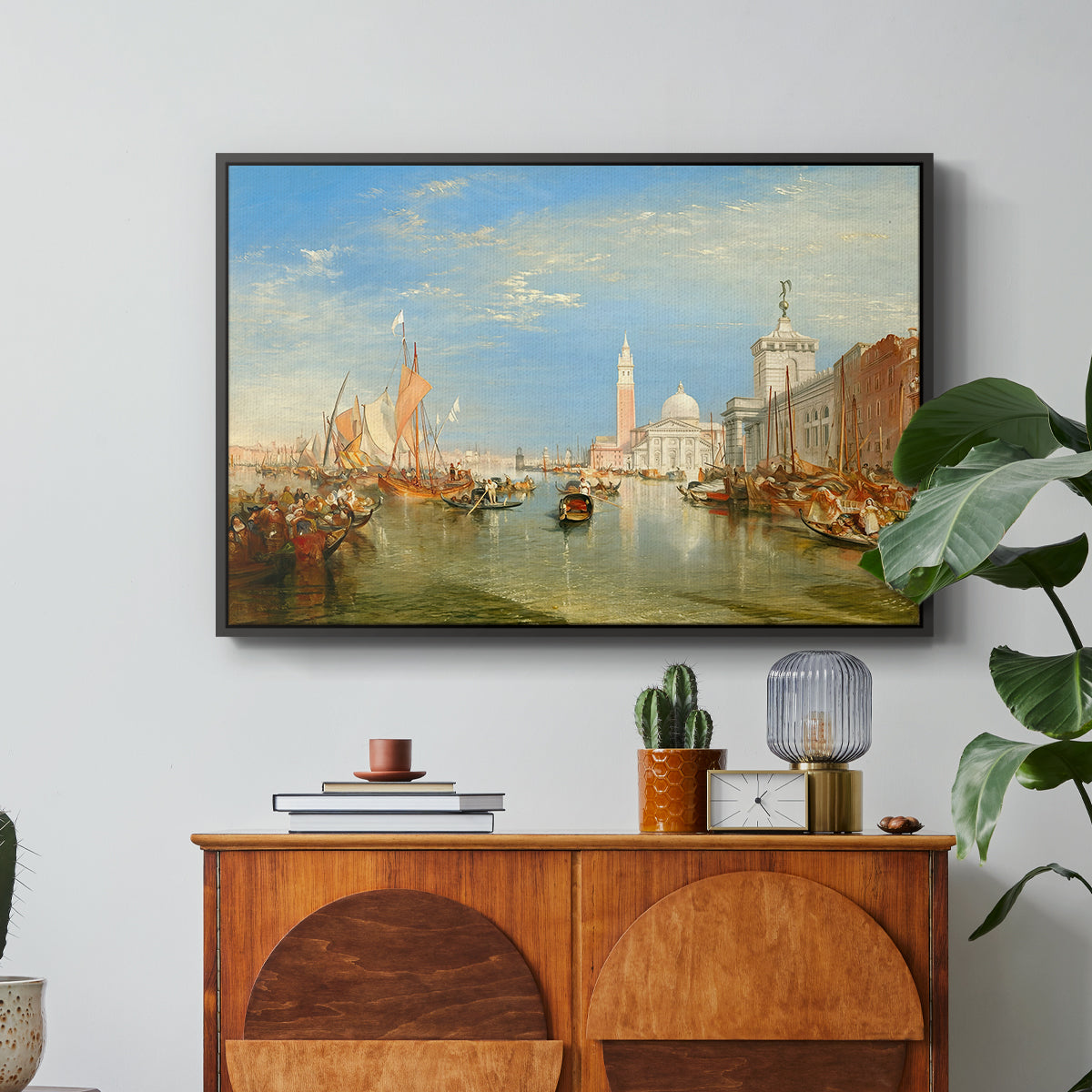 Venice: The Dogana and San Giorgio Maggiore, 1834 - Floater Framed Canvas Print