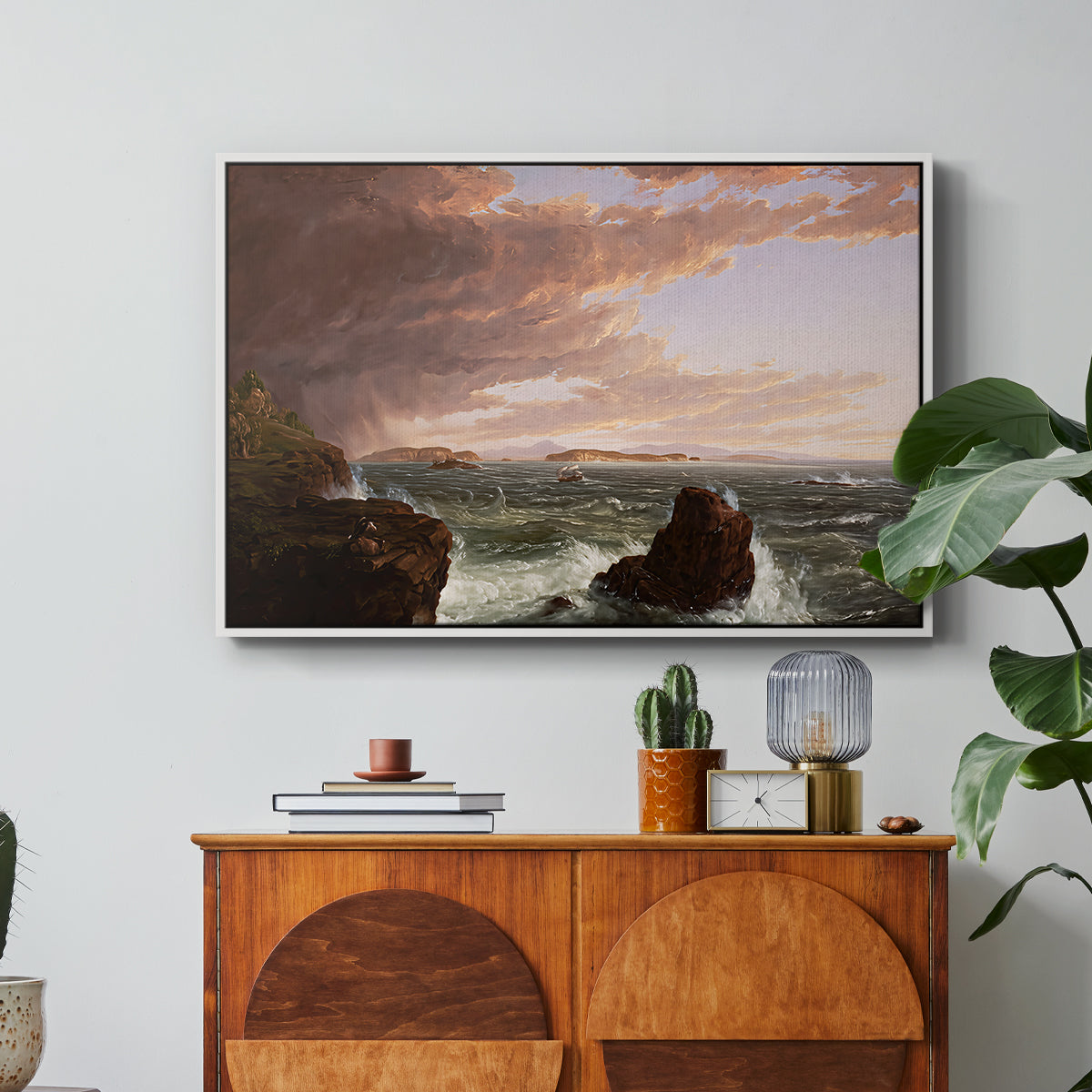 Views Across Frenchman's Bay from Mt. Desert Island, After a Squall, 1845 - Floater Framed Canvas Print