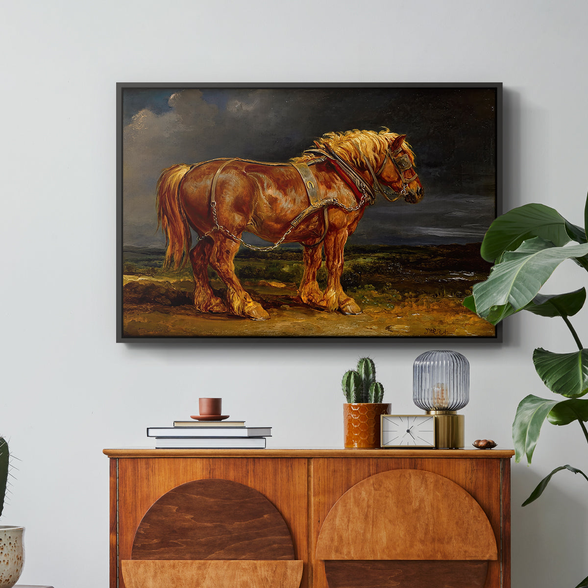 The Shire Horse Elephant in an Extensive Landscape, c. 1850s - Floater Framed Canvas Print