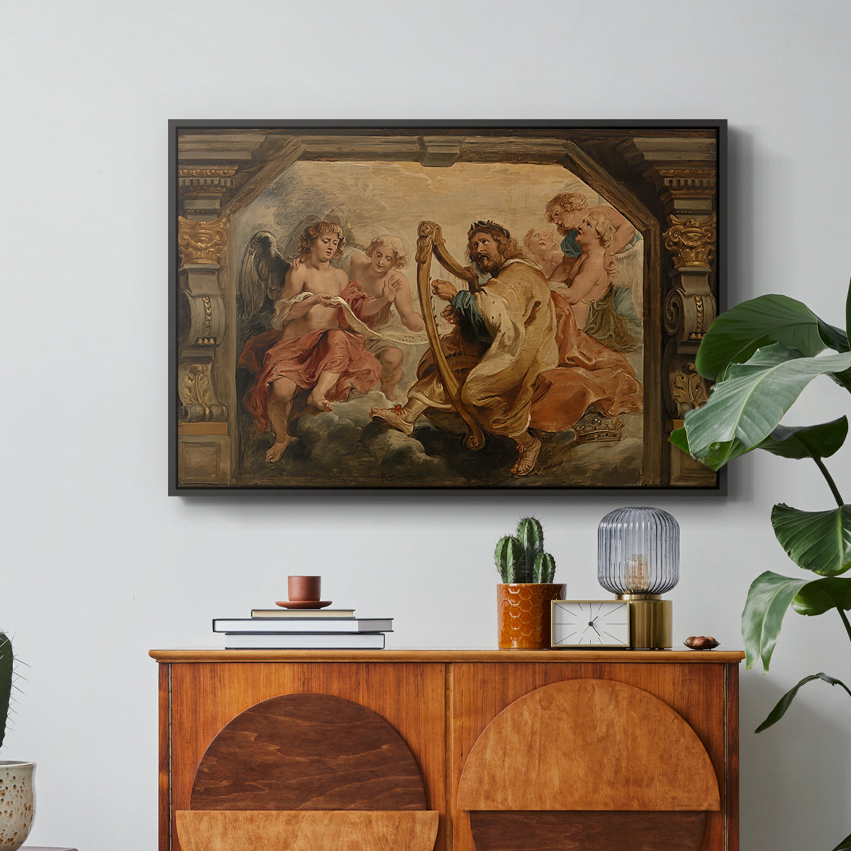 King David Playing the Harp, c. 1627-1628 - Floater Framed Canvas Print