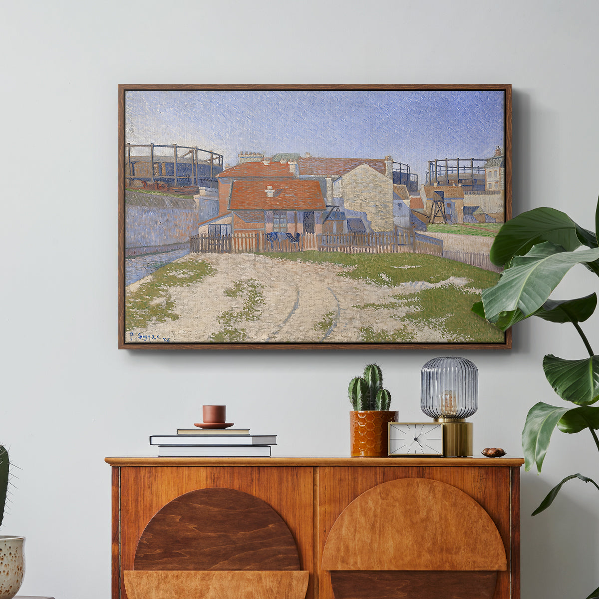Gasometers at Clichy, 1886 - Floater Framed Canvas Print