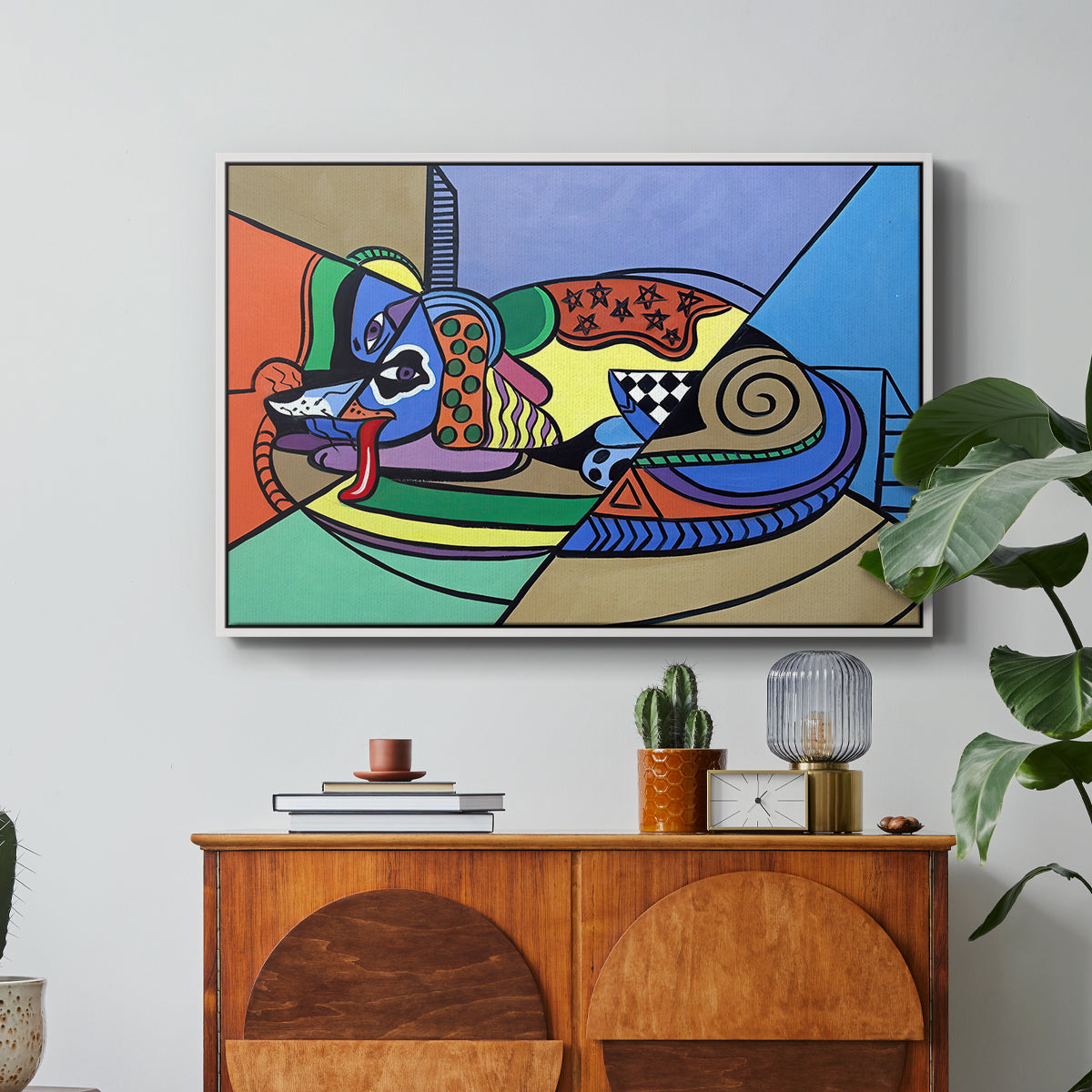 A Dog Named Picasso - Floater Framed Canvas Print