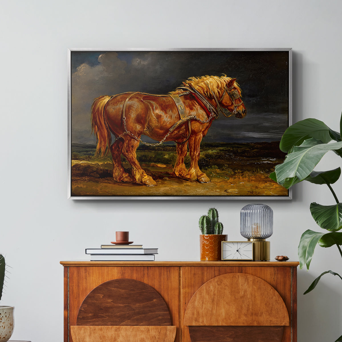 The Shire Horse Elephant in an Extensive Landscape, c. 1850s - Floater Framed Canvas Print