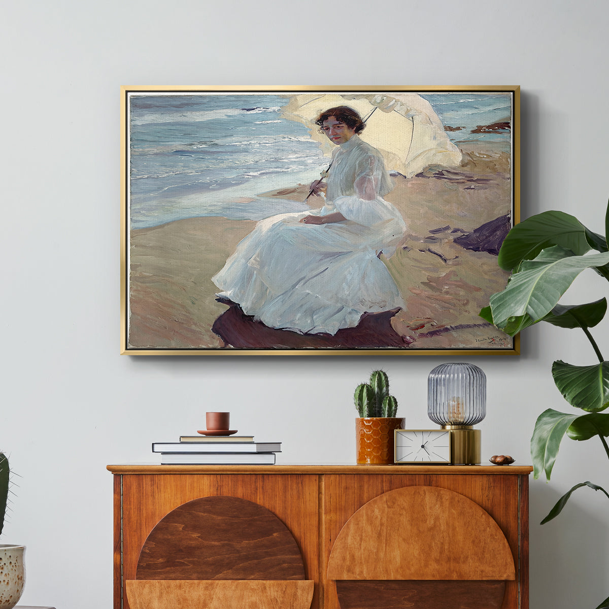 Clotilde on the Beach, 1904 - Floater Framed Canvas Print