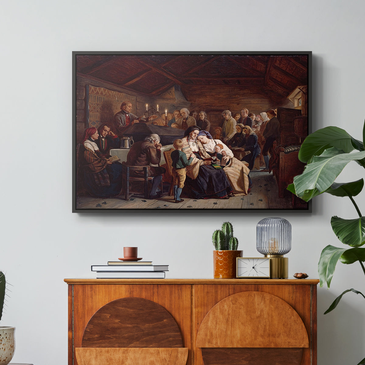 Funeral Feast, 1854 - Floater Framed Canvas Print
