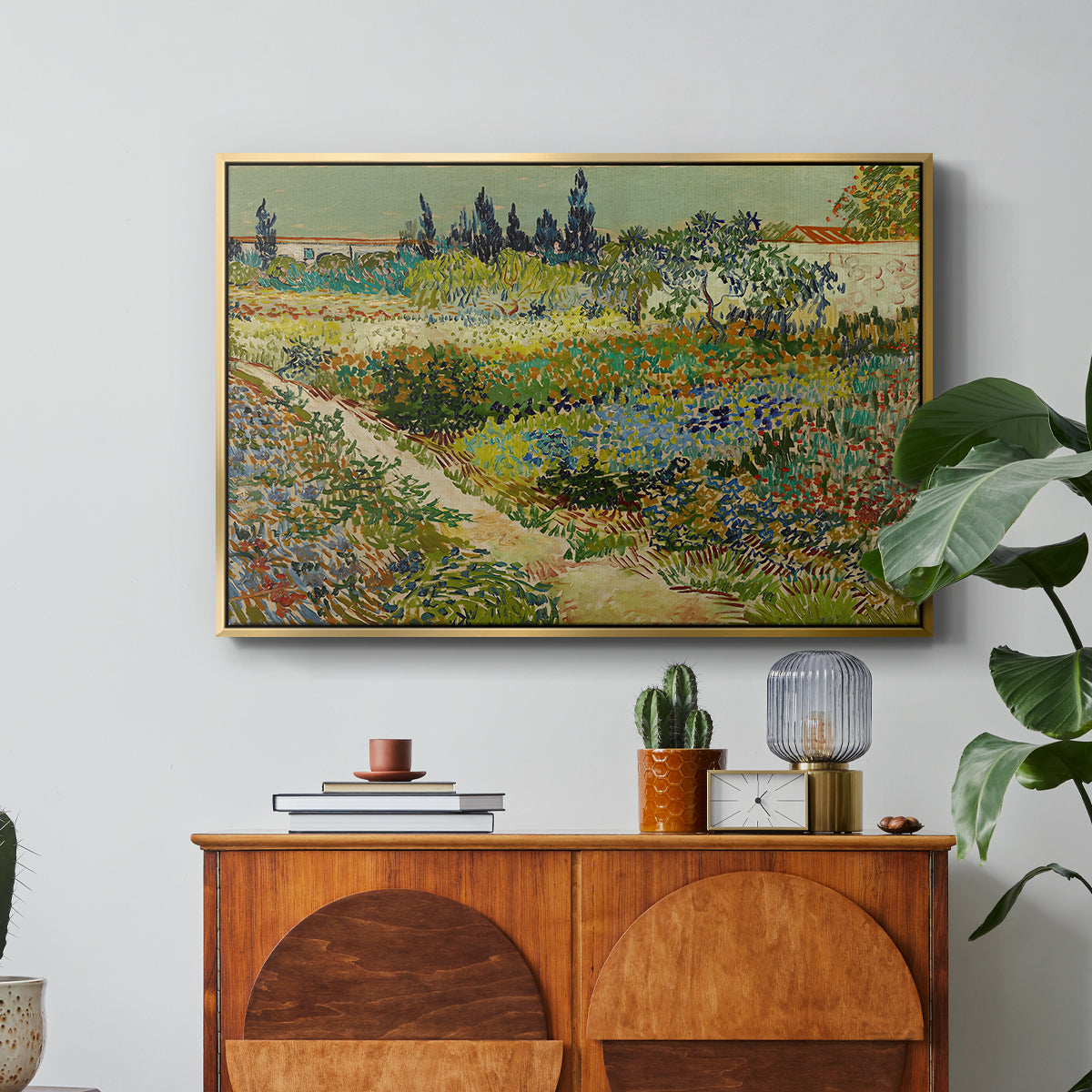 Garden at Arles, 1888 - Floater Framed Canvas Print