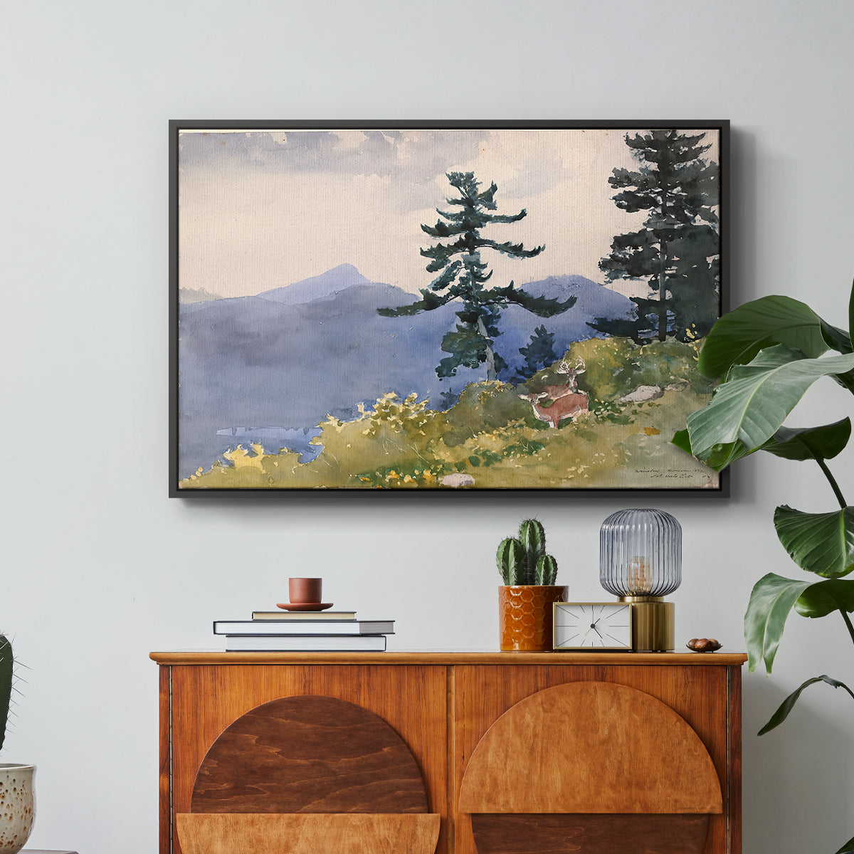 North Woods Club, Adirondacks, 1892 - Floater Framed Canvas Print