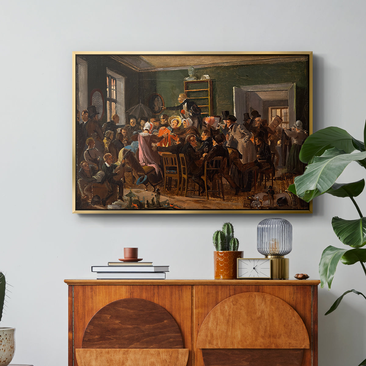 An Auction Scene, 1835 - Floater Framed Canvas Print