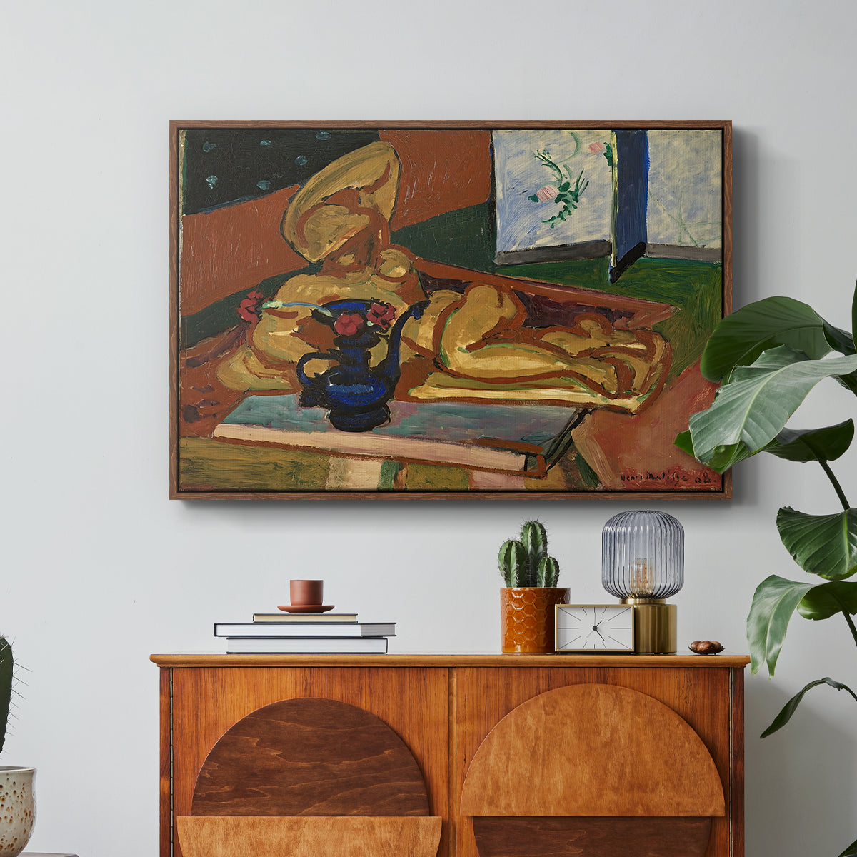 Sculpture and Persian Vase (The Bronze Figure), 1908 - Floater Framed Canvas Print