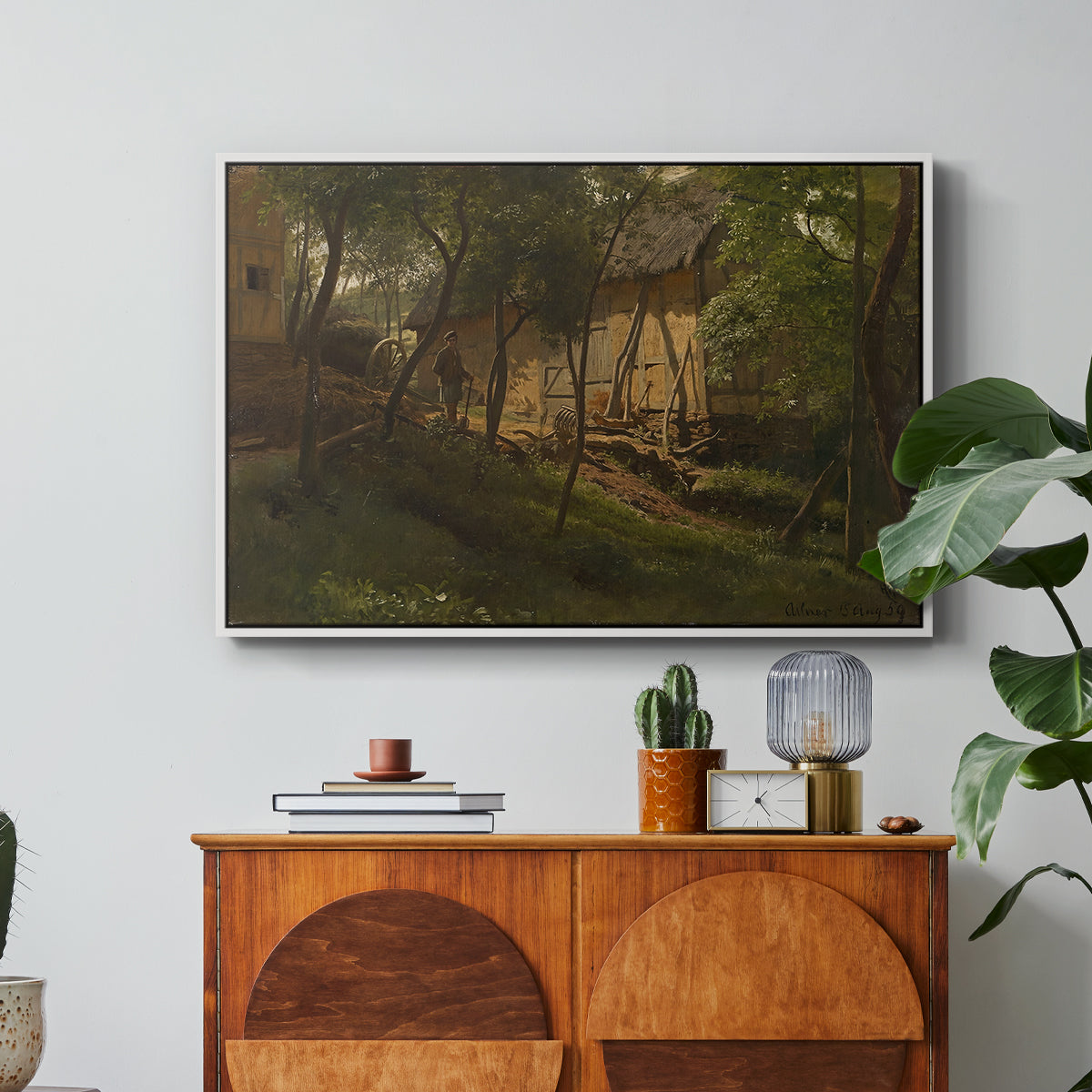 German Farm, 1859 - Floater Framed Canvas Print