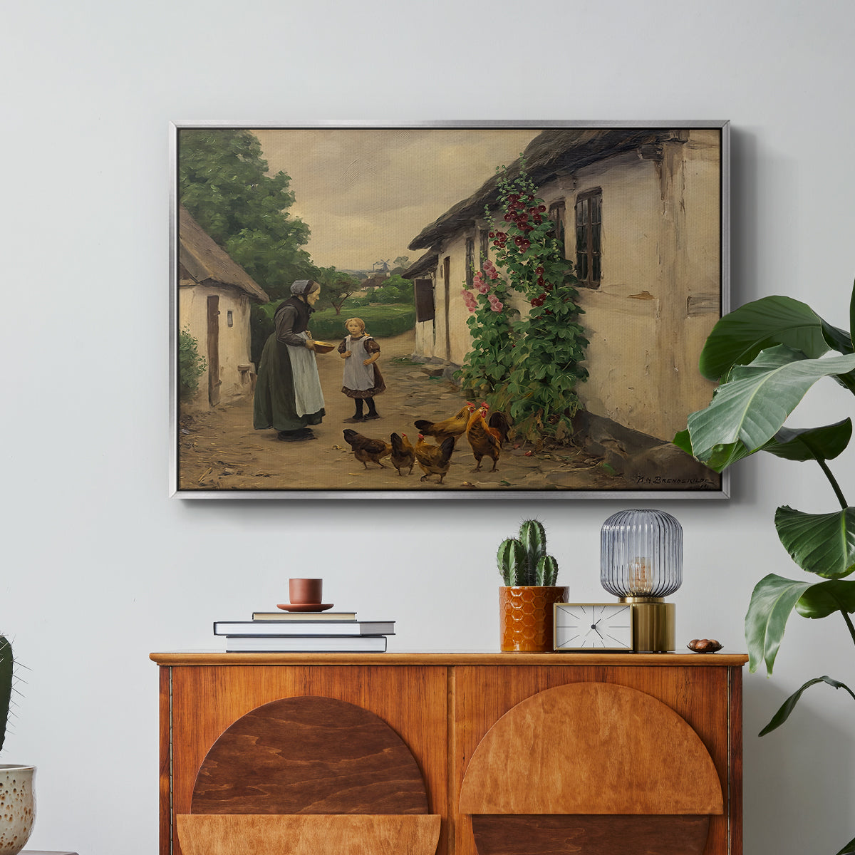 Visit to Grandmother, 1914 - Floater Framed Canvas Print