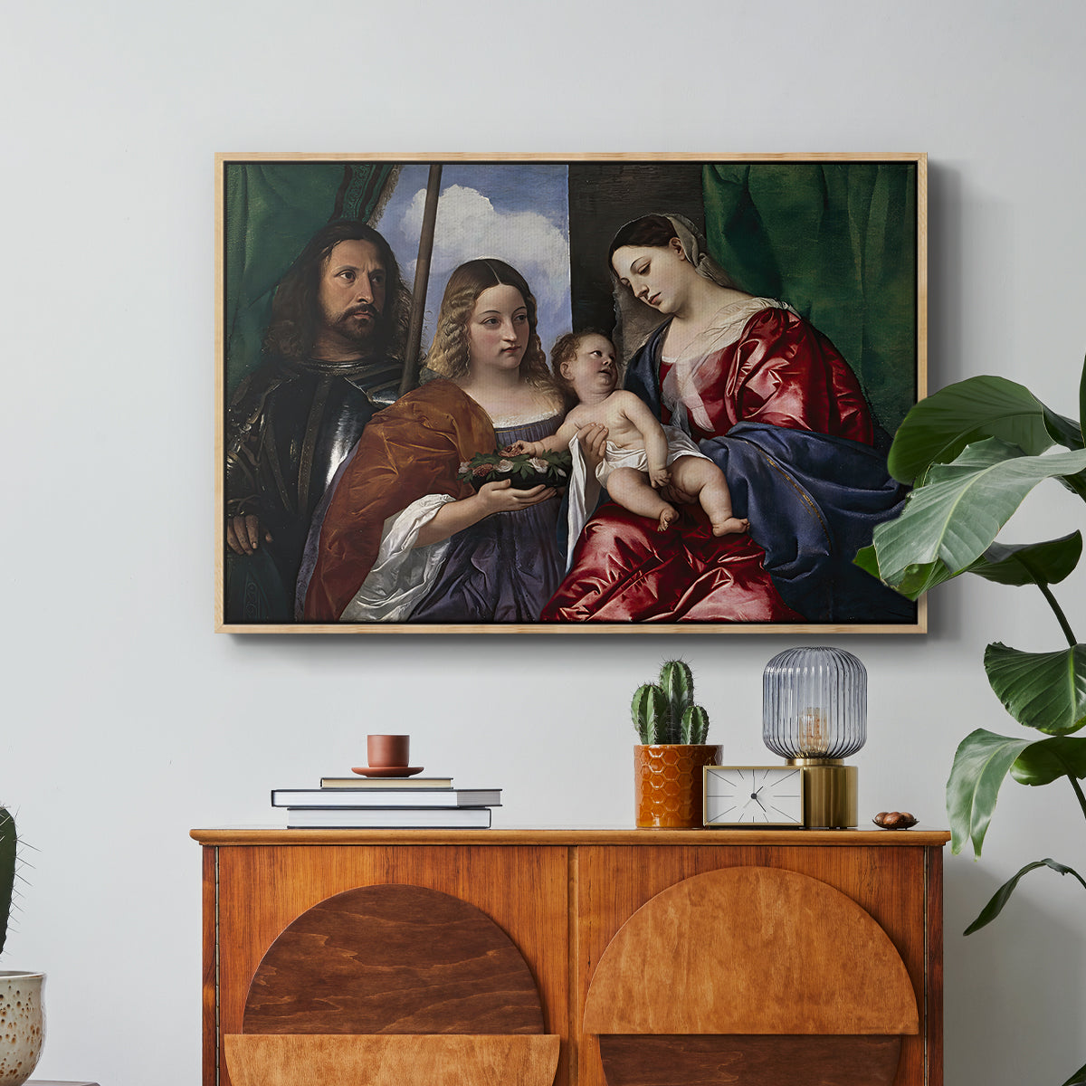 Madonna and Child with Saints Dorothy and George, c. 1516 - Floater Framed Canvas Print