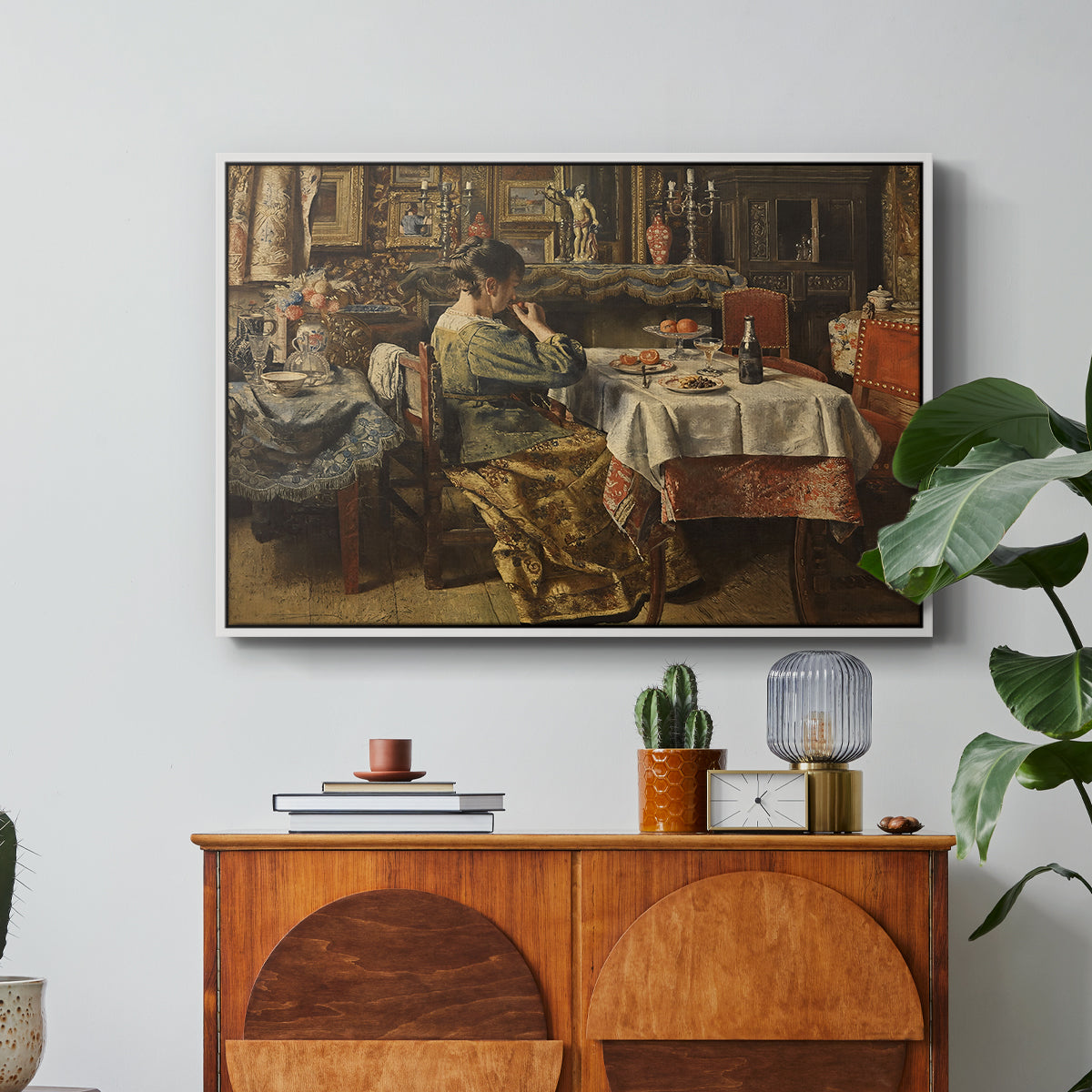 The Meal (De maaltijd), c. 1885 - Floater Framed Canvas Print