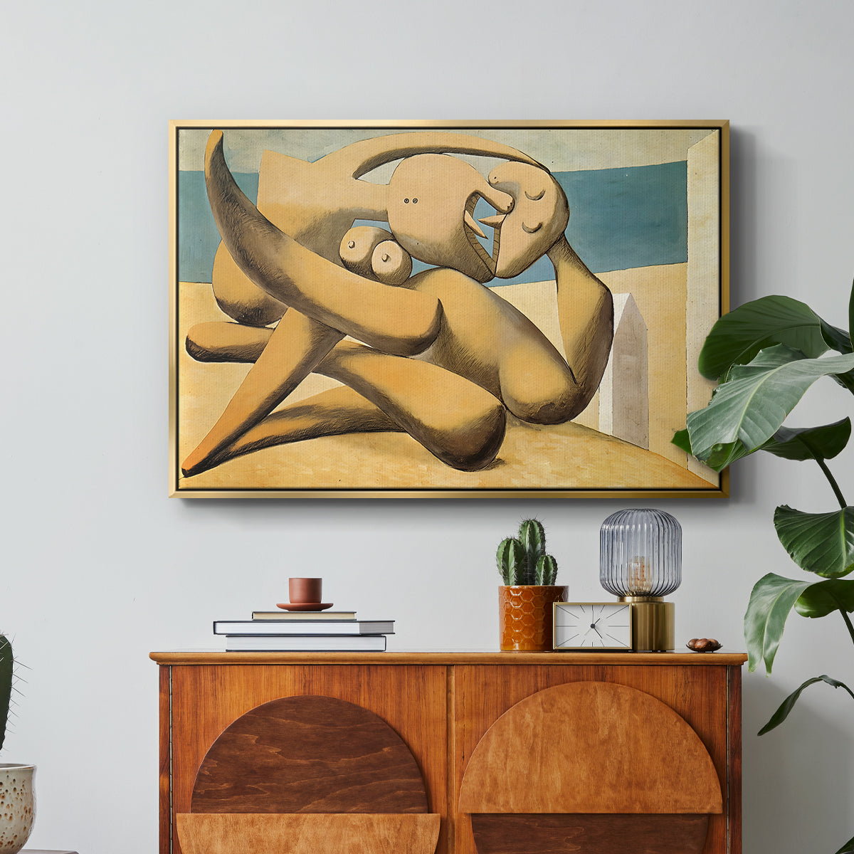 Figures at the Seaside (The Kiss), 1931 - Floater Framed Canvas Print