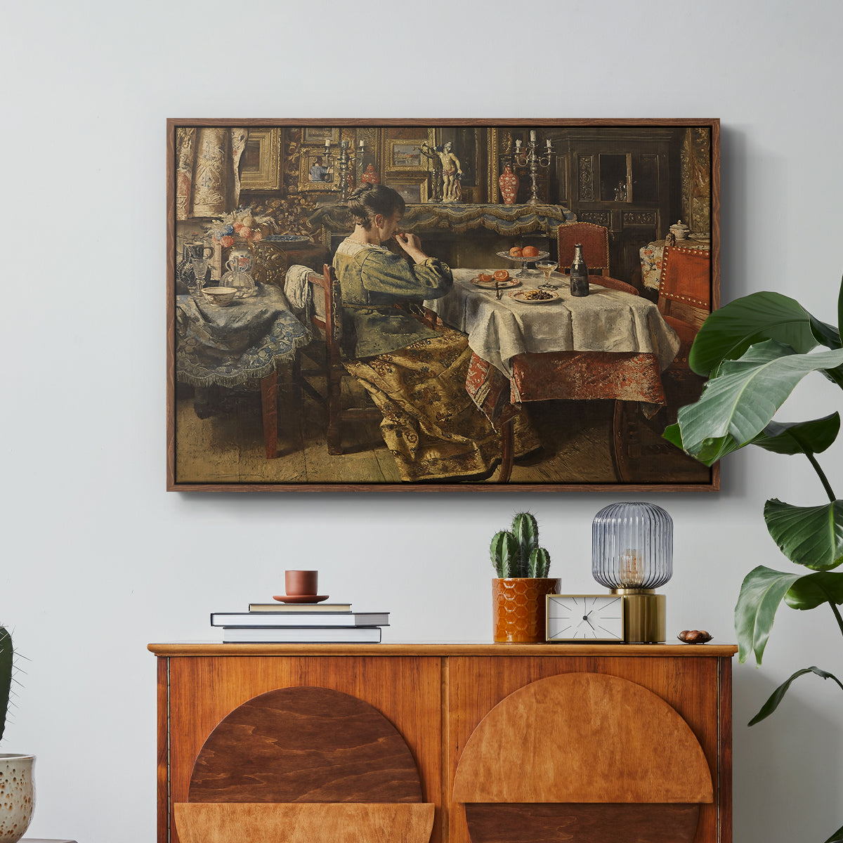 The Meal (De maaltijd), c. 1885 - Floater Framed Canvas Print