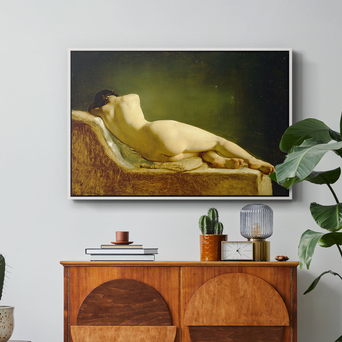 Reclining Nude (Liggende model), 1833 - Floater Framed Canvas Print