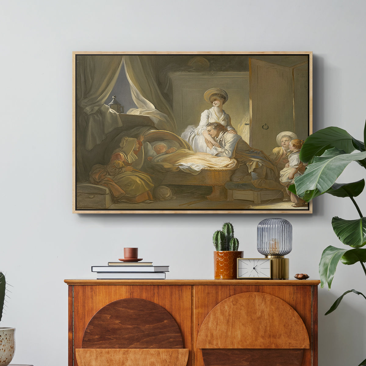 The Visit to the Nursery, c. 1775 - Floater Framed Canvas Print