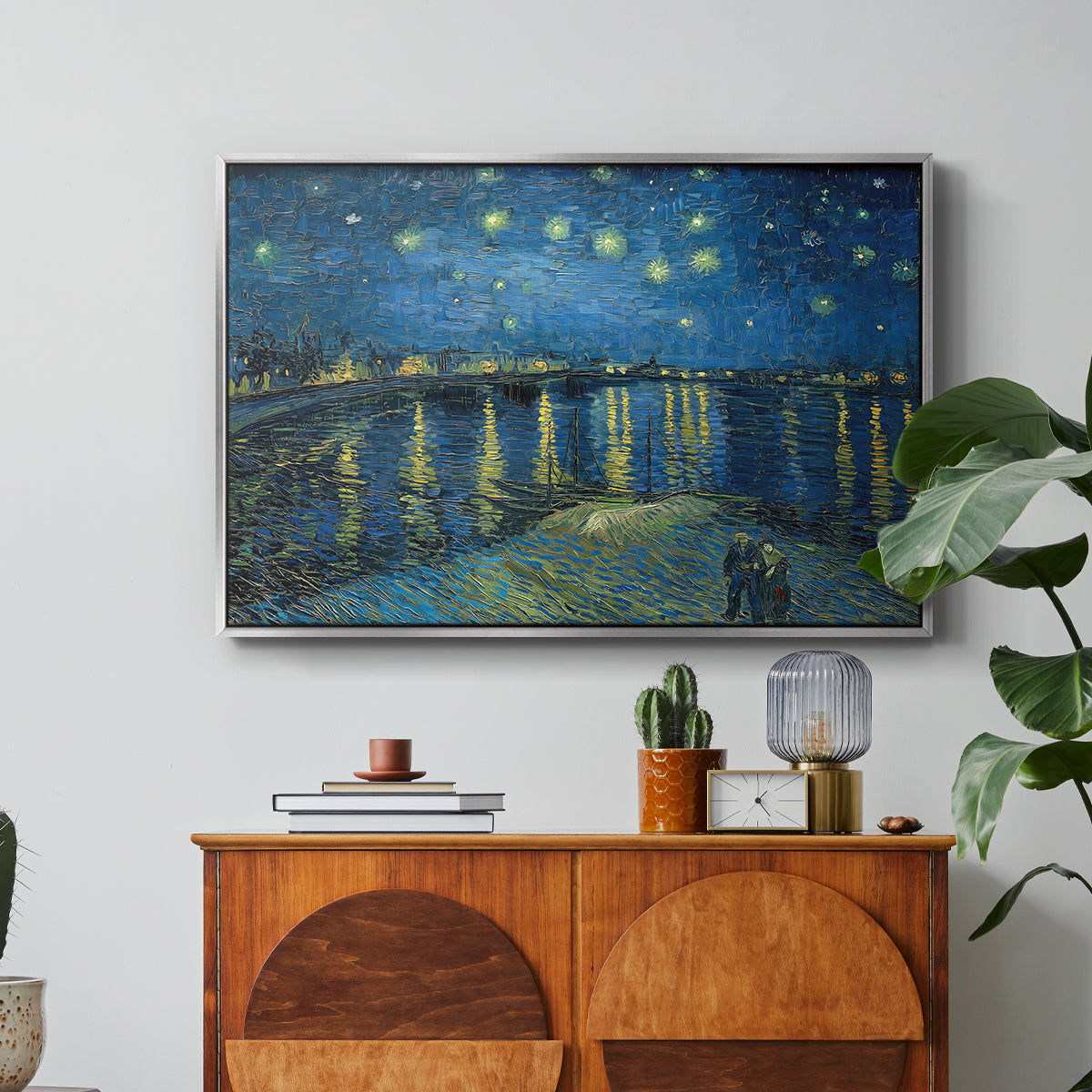 Starry Night Over the Rhône, 1888 - Floater Framed Canvas Print