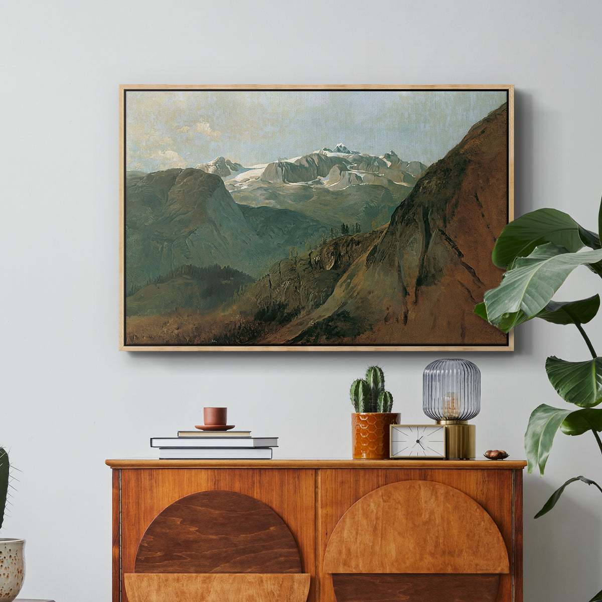 The Dachstein from the Plassen near Hallstatt, 1827 - Floater Framed Canvas Print