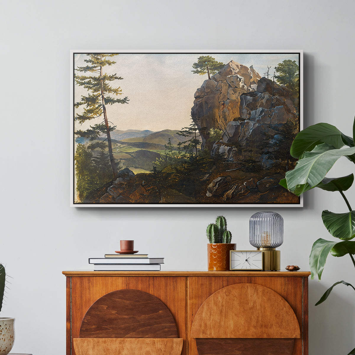 Landscape with the Balbersteine near Miesenbach, 1839 - Floater Framed Canvas Print