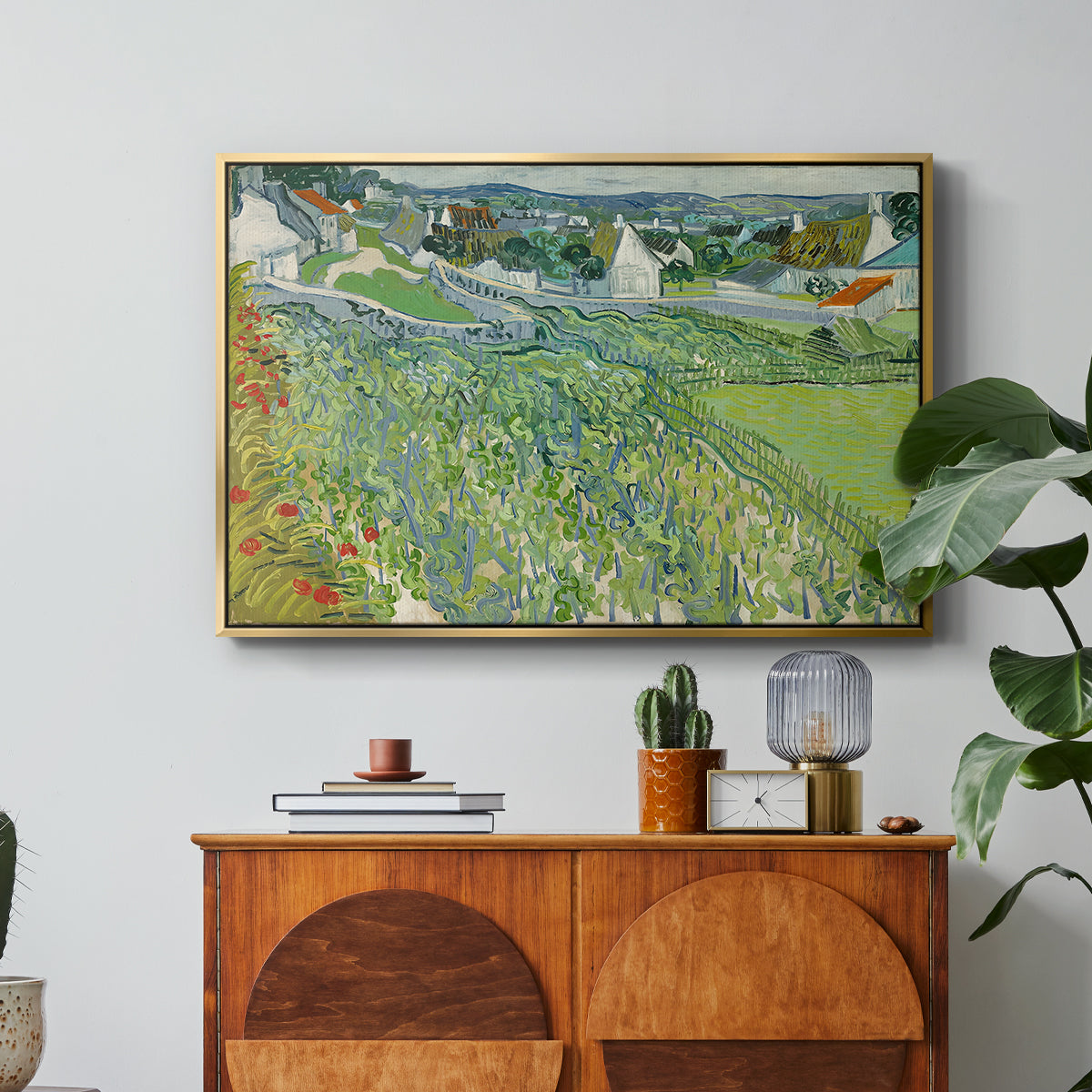 Vineyards at Auvers, 1890 - Floater Framed Canvas Print